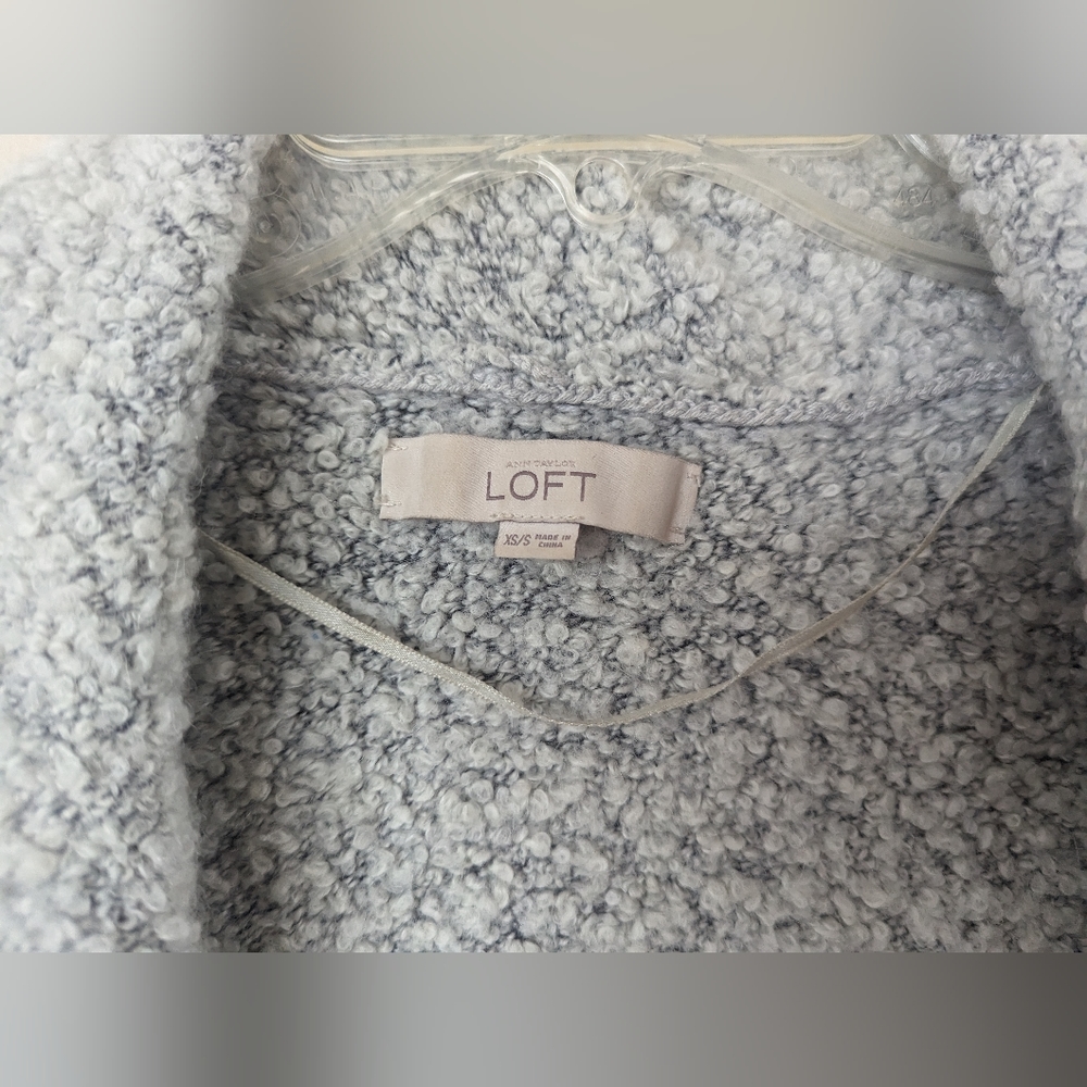 LOFT Wool & Alpaca Blend Long Oversized Cardigan Sweater, Gray (SIZE XS/S) - Picture 6 of 13